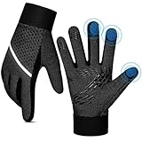 Atarni Herren Winterhandschuhe Touchscreen Handschuhe Fahrradhandschuhe - Outdoor Warme Laufhandschuhe Thermo Winddichte Anti-Rutsch für Damen Fahrrad Fitness Motorrad MTB Camping Schwarz-M