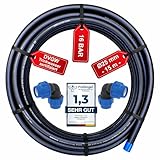 SmartProduct PE Rohr 25 mm x 15 Meter PN16 PE-HD Verlegerohr, DVGW Trinkwasser, Wasserleitung Versorgungsleitung Wasserrohr Bewässerung Kunststoffrohr schwarz inkl. 2 Kupplungen 25mm mit 90° Winkel