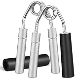 Handtrainer Fingertrainer, 23-68 kg Einstellbare Griffkraft Trainer Unterarmtrainer Gripper aus Metall, Fingerhantel für Intensive Grip Strength Muskeltraining und Rehabilitation (Silber 2 Packung)…