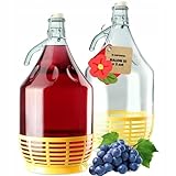 Unbekannt 2 STÜCK 5L Gärballon mit BÜGELVERSCHLUSS und Kunststoffkorb Flasche Glasballon Weinballon Bügelflasche Glasflasche