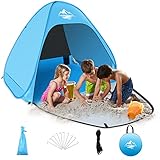 Mimajor Strandmuschel Pop Up, Automatisches Tragbarer Pop Up Zelt, Strandzelt für 2-3 Personen, UV-Schutz, mit Tragetasche, Campingzelt für Familien Strand Camping, Wanderausflug, Garten