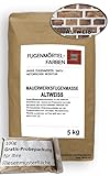 Fugenmörtel für Mauerwerksfugen 5kg | Produziert nach historischer Rezeptur auf Trasszementbasis | 6 verschiedene Farbvarianten | Ohne Zusatz von Additiven, Nanopartikeln und Polymeren | ALTWEISS