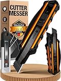 3x Profi Cuttermesser Set – Robuste Cutter Messer & Teppichmesser mit 10 SK5 Cuttermesser Klingen I Vielseitiges Handwerkzeug & Präzisions Utility Knife für Handwerker & Heimwerker ToolTopia
