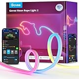 Govee Neon Rope Light 2, RGBIC Neon LED Strip 5m mit Form-Mapping, DIY Design, Funktioniert mit Alexa, Matter und Google Assistant, LED Streifen für Schlafzimmer Wohnzimmer Wanddekoration, Weiß