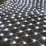 Lichternetz for den Garten im Freien, Weihnachts-Lichterkette aus Netzgewebe, funkelnd for Büsche, Zäune, Pavillons, Bäume, Hinterhof, Balkon, Innenbereich, Schlafzimmer(Cool White,1.5mx1.5m 96led)
