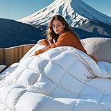 BEDSURE Daunendecke 155x220 - Daunen Bettdecke - Warm Winterdecke 90% Daunen und 10% Federn 1080 gr. Füllung, Federbettdecke with Öko-Tex Zertifikat, Waschbar Steppdecke Weiß