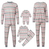 Passende Weihnachtspyjama-Sets für die Familie Damen Herren Pyjamas Langärmelige Nachtwäsche Feiertags-Lounge-Sets(A103 Red,B018)