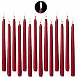 SaiXuan Leuchterkerzen/Rot Candles Brenndauer Ca 7 Stunden,rußfreies Abbrennen,für Gastronomie und Feste(14 Stück)