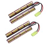 melasta 2pack 9.6V NiMH Airsoft Akku 1600mAh Butterfly Softair Akku mit Mini-Tamiya-Stecker für M4, M249, G36, M110, SR25, M240B, M14, RPK, PKM, L85, AUG, G3