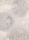 AGNELLA Isfahan M Asyria Teppich - Wollteppich, Kurzflor, für Wohnzimmer, Schlafzimmer, 100% Wolle, natürliche Materialien, robust, weich, modern, Boho deko, 133x180 cm Grau