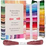 Stickgarn Set 100 Farben je 5 Meter: Schönes Garn zum...