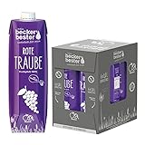 beckers bester Rote Traube - 6er Pack - Traubensaft - 100% natürlicher Direktsaft - Co2-neutral hergestellt - Vegan - Ohne Zuckerzusatz - Ohne Gentechnik - Laktosefrei - (6 x 1000 ml)