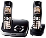 Panasonic KX-TG6522GB Duo Schnurlostelefon mit Anrufbeantworter schwarz