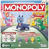 Monopoly Junior-Brettspiel (Edition 2026), 2 Spiele in 1 für jüngere Kinder, 2-seitiges Brett, ab 4 Jahren, 2-4 Spieler, 20 Minuten, Geschenke für Vorschüler, englische Version