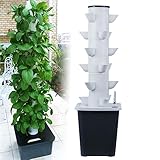 30 Pods Hydroponics Tower Garden Hydroponic Growing System Aeroponics Growing Kit für Kräuter, Obst und Gemüse mit Hydratationspumpe, Adapter, Netztöpfen, Timer für Kräuter, Obst und Gemüse