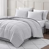 Casa Platino Bettdecken-Set für Doppelbett, extra lang, gewaschen, ultraweich, Gänsedaunen-Alternative, wendbare Ganzjahres-Bettwäsche, warme Bettwäsche für alle Jahreszeiten (Doppelbett XL, Grau