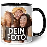 GRAVURZEILE Tasse zum selbst gestalten - Personalisiert mit eigenem Foto - Lebensmittelecht - Spülmaschinenfest - Mikrowellengeeignet - Fototasse Werbetasse oder Firmentasse mit Logo - Schwarz & Weiß