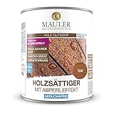 Mauler Terrassenöl - Ein Schicht Holzsättiger mit Abperleffekt Teak 1L UV-Schutz, Wasserschutz, Wetterfest. Douglasien, Lärche, Bangkirai,Thermoholz, Teak…