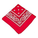 Boolavard 1, 6, 9 oder 12 Stück Cowboy Bandanas Bandana mit original Paisley Muster,1er pack,Rot