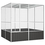 KOIECETA Vogelkäfig Anthrazit 213,5x217,5x211,5 cm Verzinkter Stahl