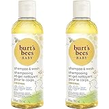 Burt's Bees Baby Shampoo & Waschgel, Parfümfreie, sanfte Babyseife, 236.5 ml (Packung mit 2)
