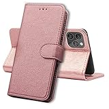 CEKA TECH Schutzhülle für iPhone 14 Pro Max, Premium-Schutzhülle aus PU-Leder, Flip Case, kompatibel mit (iPhone 14 Pro Max, Rosa)
