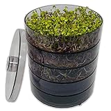 SaatPur® Keimsprossenbox Set 4 mit Vier Etagen als Sprossen Keimgerät: Sprossen Anzucht sowie Microgreens Anzuchtschalen. Keimbox, Keimschale, Keimschachtel, Sprossenbox, Sprossenhaus, Keimgerät