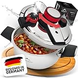 𝐅𝐚𝐥𝐤𝐞𝐧𝐬𝐭𝐞𝐢𝐧 Schnellkochtopf 4l [𝐕𝐚𝐫𝐢𝐚𝐧𝐭𝐞 𝐨𝐡𝐧𝐞 𝐆𝐚𝐫𝐤𝐨𝐫𝐛], geeignet für alle Herdarten  Pressure Cooker mit Kochzeitsignal | Dampfkochtopf mit 2 Kochstufen