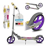 ArtSport Scooter Cityroller Skaterboy Big Wheel 205mm Räder klappbar & höhenverstellbar - Kinder-Roller ab 3 Jahre - Tretroller bis 100 kg - blau