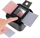 ZHENNBY Kartenmischmaschine Elektrische Kartenmischer für 2 Kartensätze Mischmaschine Karten Mischgerät Geräuscharmer Wiederaufladbarer Card Shuffler für Uno, Blackjack, Poker zubehör, Texas - Schwarz