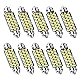 SUNZWO LED Soffitte 12V – 41mm Auto Innenbeleuchtung, Set mit 10 Stück, energiesparende und langlebige LED-Lampen für klare Sicht und angenehme Beleuchtung im Fahrzeug