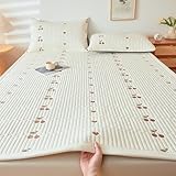 HAIBA Matratzenschoner 180 x 220 cm Gesteppte Matratzenauflage Weiß weiches Unterbett aus 100% Baumwolle, atmungsaktiver Matratzen-Schoner Matratzentopper