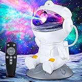 TOCVEOE Astronaut Sternenhimmel Projektor LED Sternenproject mit 8 Nebelmode 2 Sternenmode Fernbedienung 360° drehbar Heimkino Beleuchtung Schlafzimmer Projektor Lampe Kinder Erwachsene Geschenk
