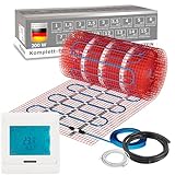VILSTEIN Elektrische Fußbodenheizung 200W/m², für Fliesen Laminat und mehr, Komplett-Set, TWIN Technologie Heizsystem, Fußboden Heizmatte, 20.0x0.5m - 10qm