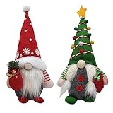 2 Stück Weihnachten Deko Wichtel Weihnachtszwerg, Handgemachte Plüsch Weihnachtswichtel Figuren Weihnachtsdeko, Weihnachten Puppe Süße Zwerg Figuren Geschenk Für Weihnachten Dekoration (Stil D)