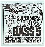 Ernie Ball P02850 Bass 5 Slinky Super Long Scale E-Bass-Saiten, Stärke 45-130