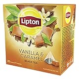 Lipton Schwarztee Vanille Karamell - für ein außergewöhnliches, süßes Geschmackserlebnis (1 x 20 Teebeutel)