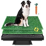 BRIAN & DANY Hundetoilette, Hundeklo Hundetoilette Balkon Trainingsunterlage mit 2X Hunde Pinkelmatte und Auffangschale für Drinnen und Draußen, 63 X 51 cm
