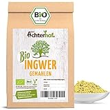 Bio Ingwerpulver (500g) | Ingwer gemahlen | Ingwerwurzel gemahlen perfekt fuer Ingwertee Ingwertinktur Ingwerwasser oder zum Kochen