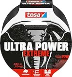 tesa Ultra Power Extreme Repairing Tape - Reparaturband mit extra starkem Halt auch auf rauen Oberflächen - wetterbeständig und handeinreißbar - 10 m x 50 mm