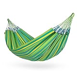 LA SIESTA® - Brisa - Klassische Doppel-Hängematte, handgefertigt in Kolumbien, mit 160 cm Breite für entspannte Momente drinnen und draußen. (Lime)