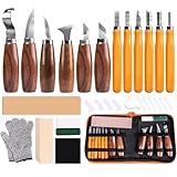 Schnitzmesser, 19 stk Schnitzwerkzeug für Holz, Schnitzen Set Kinder, Schnitzset für Erwachsene, Holzschnitzwerkzeug, Schnitz Werkzeug Kit, Wood Carving Tools Knife, 12 Holzschnitzmesser