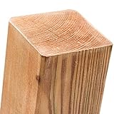 Imprägnierte Holzpfosten (KDI) 7x7x100cm · Vierkant Zaunpfähle in 18 Größen aus Kiefer mit flachem Kopf (Flachkopf)