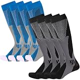 Utensilsto 4 Paar Kompressionsstrümpfe für Damen und Herren, 15-25mmHg Stützstrümpfe Sport Kompressionssocken mit Elastisch, Compression Socks Herren zum Joggen, Sport, Laufen (EU Größe:39-46)