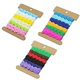 Nähen Bänder Band Borte Spitzenborte Polyester Trim Bänder Spitzen Zierband Stoffband Diy Handwerk Band Farbe Blumenmuster Stoff Lace Für Kleid Kappen Taschen Nähzubehör 3 Stücke,(5mm,Multi-Color）