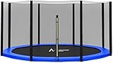 Trampolin Netz Randabdeckung Trampolinzubehör Set Trampolinnetz Randabdeckung für Trampolin Ø 305 cm 6 Stangen UV-beständig Reißfest Trampolinnetz Trampolinschutz Ersatznetz Federabdeckung Umrandung