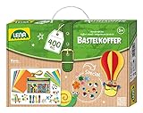 Lena 42713 Bastelkoffer Teile, Material zum Basteln Papier, Moosgummi, Pfeifenreiniger, Wackelaugen, Pompons, Eisstiele, Knöpfe und mehr, für Kinder ab 5 Jahre, 400er Bunt