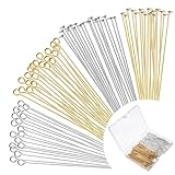 800 Stück Nietstifte Schmuckherstellung Stecknadeln Ohrringe Basteln Nietstifte Mit Öse Verschiedene Kopfstifte Edelstahl Kugelstifte Ösenstifte Kugelstifte Für Herstellung DIY Ohrringen Armbändern
