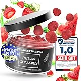 THE SWEET BALANCE - Vegane Fruchtgummis/Nahrungsergänzung für Entspannung RELAX GUMMIES 25mg - Dose mit 30 Stück als Vorrat oder zum Verschenken - für Erwachsene (S, 1, stück)