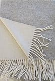 Kaschmir Plaid doppelseitig Silber/Creme in dem Geschenk Karton, 50% Kaschmir 50% Merinowolle 135x185 cm